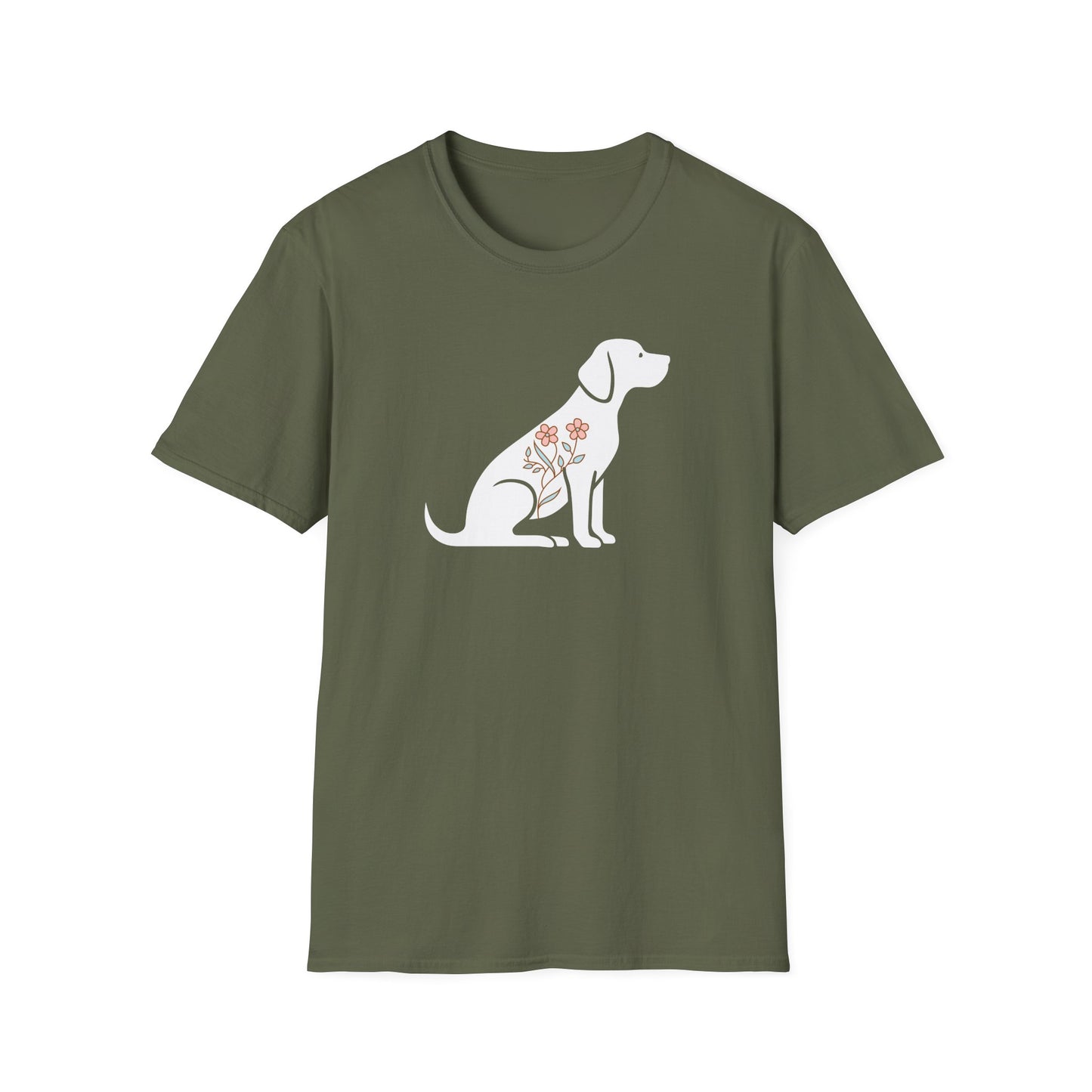 Flower Dog Silhouette T-shirt