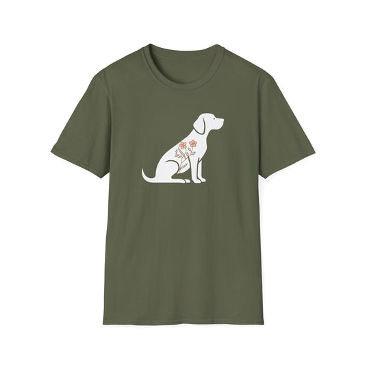 Flower Dog Silhouette T-shirt