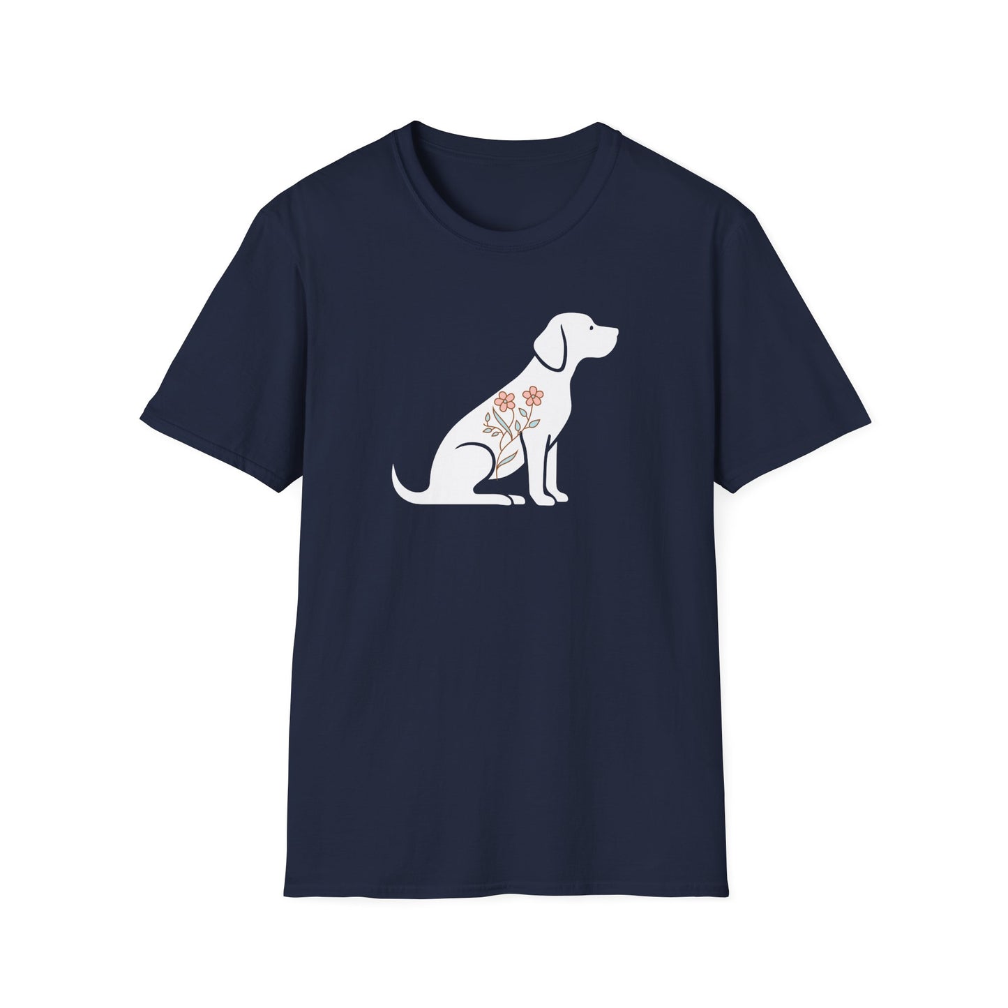 Flower Dog Silhouette T-shirt