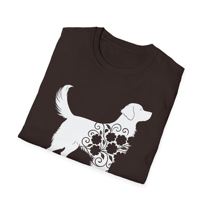Fluffy Flower Dog Silhouette T-shirt