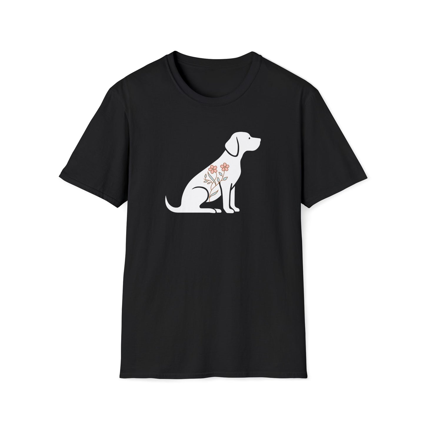 Flower Dog Silhouette T-shirt