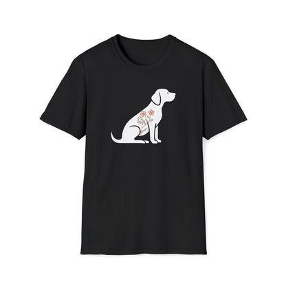 Flower Dog Silhouette T-shirt