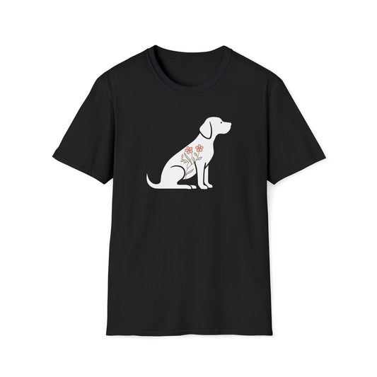 Flower Dog Silhouette T-shirt