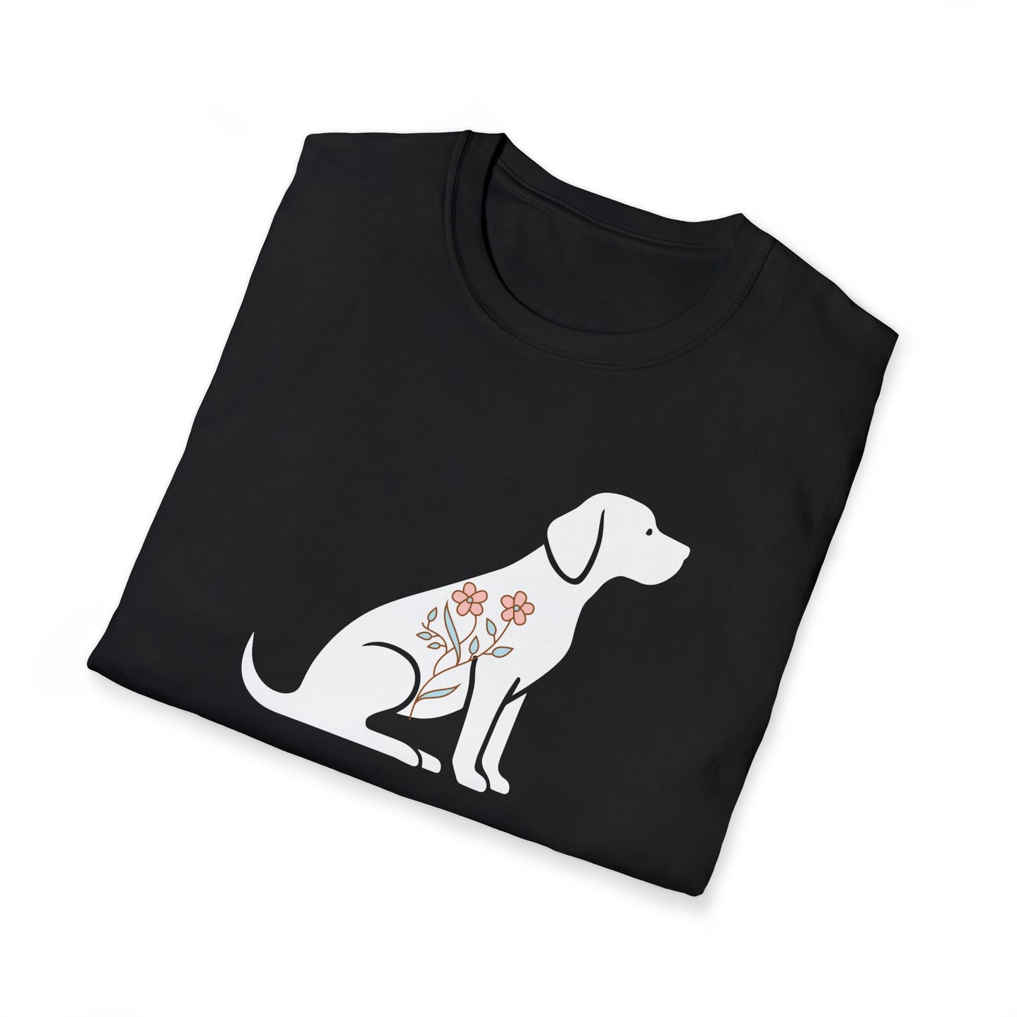 Flower Dog Silhouette T-shirt