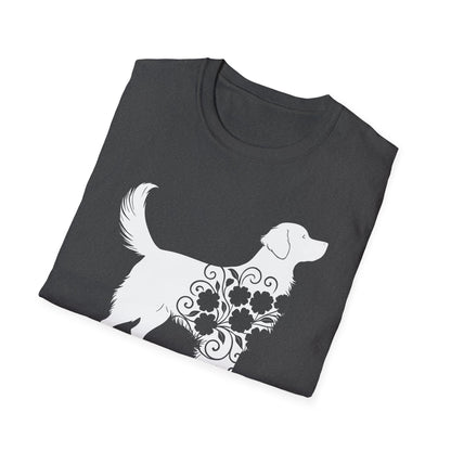 Fluffy Flower Dog Silhouette T-shirt