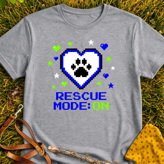 8-bit Rescue T-shirt T-shirt in Sport Grey - Furever Mode rescue dog tee
