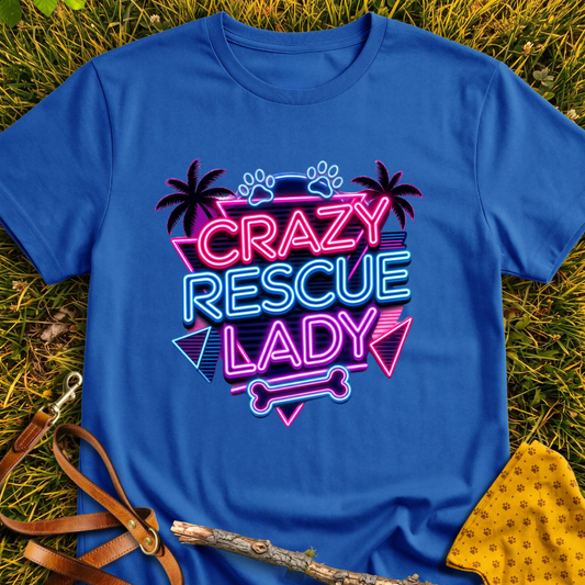 80s Rescue T-shirt T-shirt in Royal - Furever Mode rescue dog tee