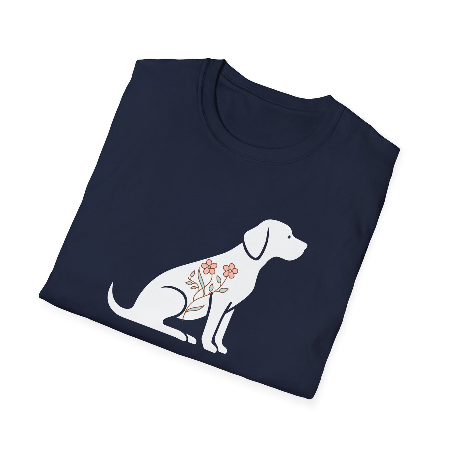 Flower Dog Silhouette T-shirt