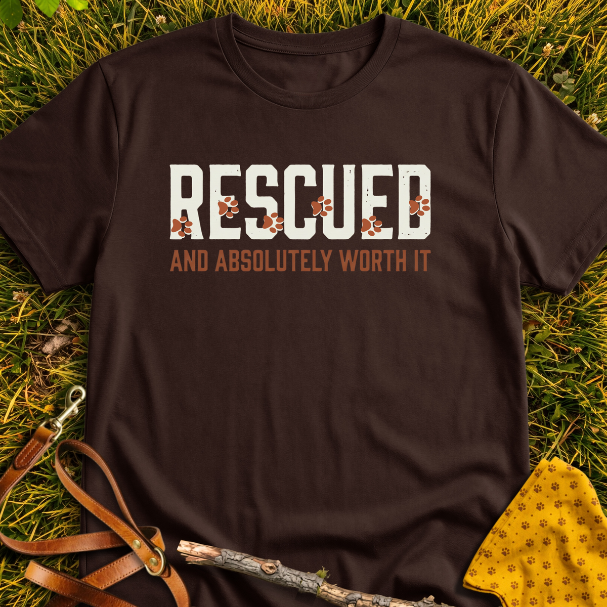 Absolutely Worth It T-shirt T-shirt in Dark Chocolate - Furever Mode rescue dog tee