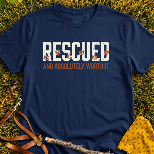 Absolutely Worth It T-shirt T-shirt in Navy - Furever Mode rescue dog tee