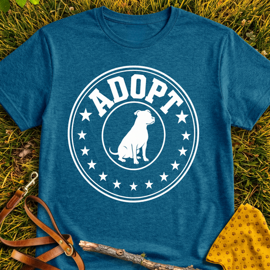 Adopt Pit T-shirt T-shirt in Antique Sapphire - Furever Mode rescue dog tee