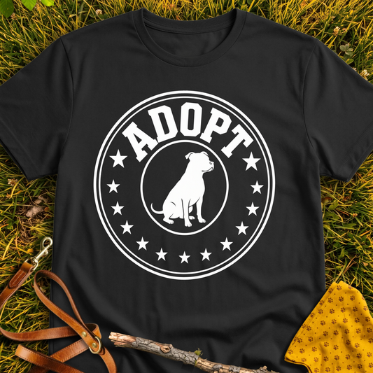 Adopt Pit T-shirt T-shirt in Black - Furever Mode rescue dog tee