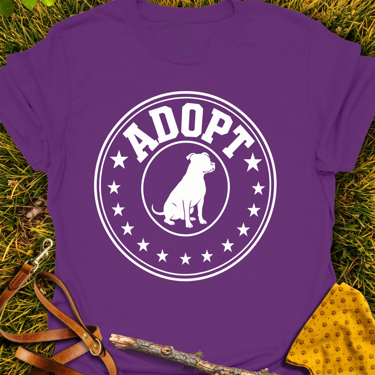Adopt Pit T-shirt T-shirt in Purple - Furever Mode rescue dog tee
