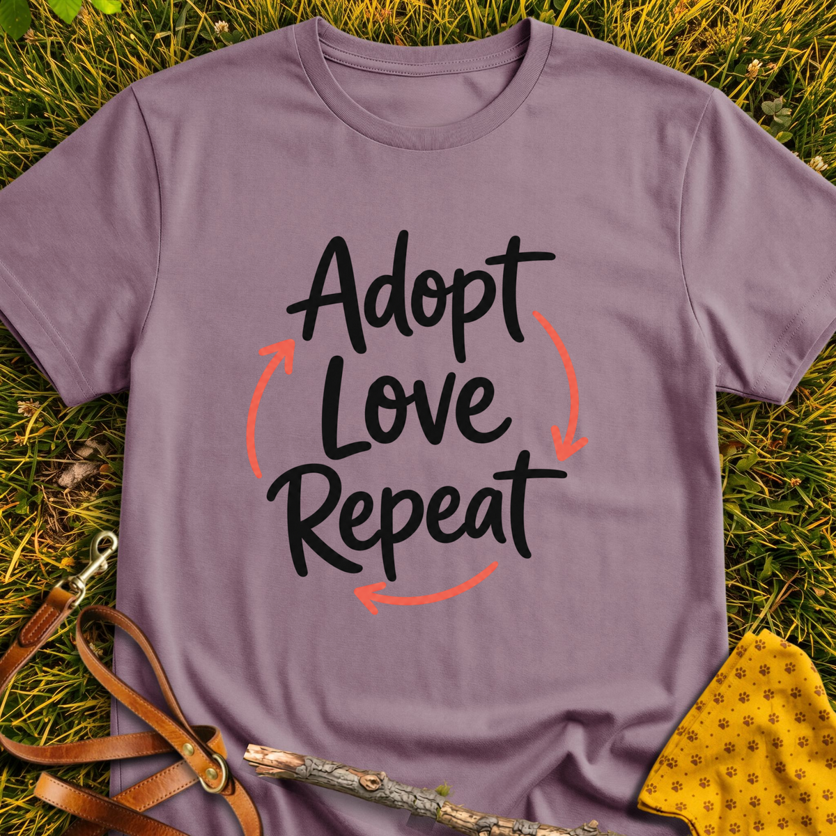 Adopt Repeat T-shirt T-shirt in Paragon - Furever Mode rescue dog tee