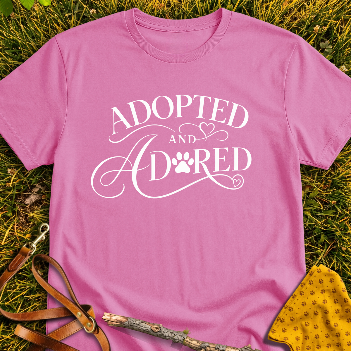 Adored T-shirt T-shirt in Azalea - Furever Mode rescue dog tee