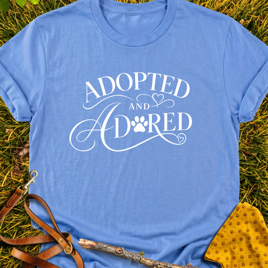 Adored T-shirt T-shirt in Carolina Blue - Furever Mode rescue dog tee