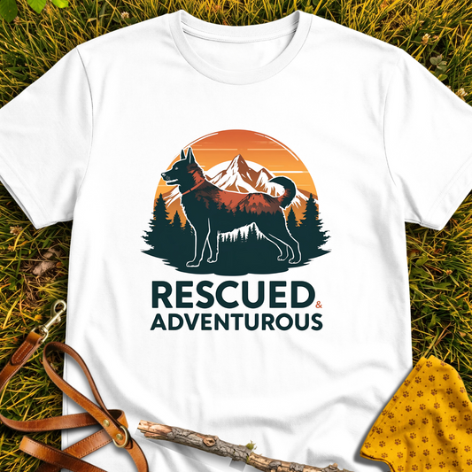 Adventurous T-shirt T-shirt in White - Furever Mode rescue dog tee