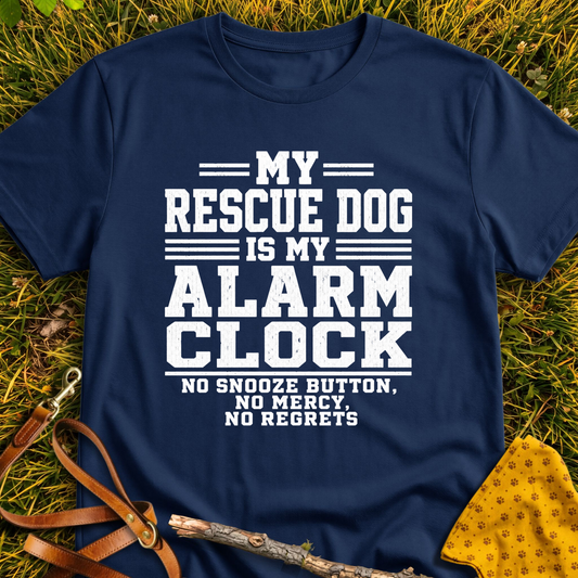 Alarm Clock T-shirt T-shirt in Navy - Furever Mode rescue dog tee