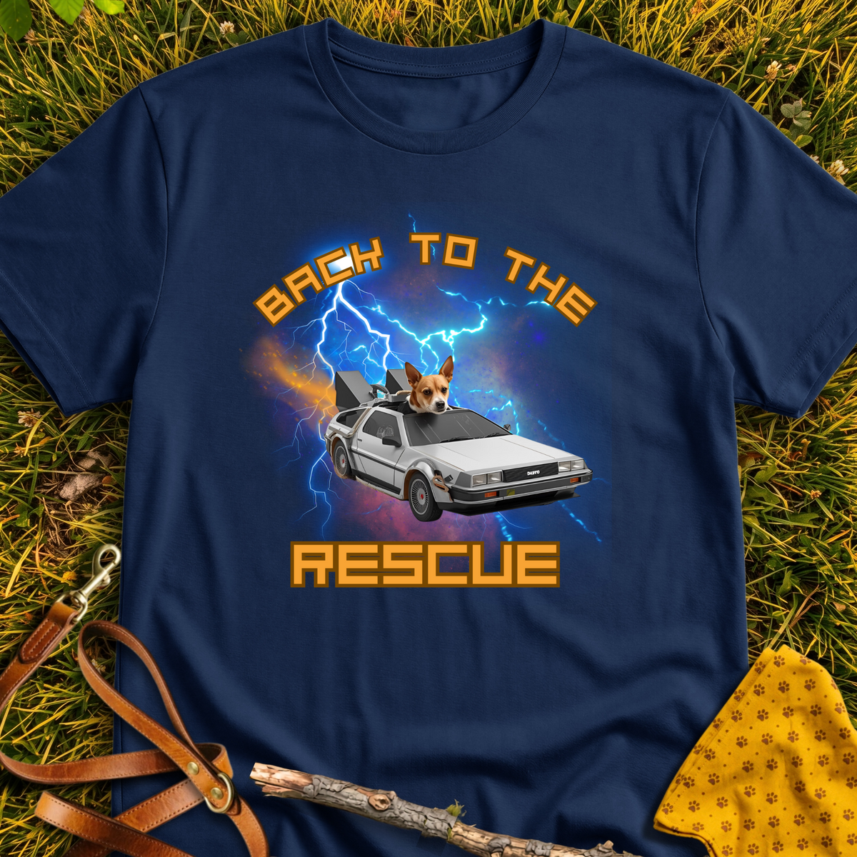 Back to the Rescue T-shirt T-shirt in Navy - Furever Mode rescue dog tee
