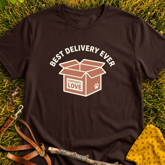Best Delivery T-shirt T-shirt in Dark Chocolate - Furever Mode rescue dog tee
