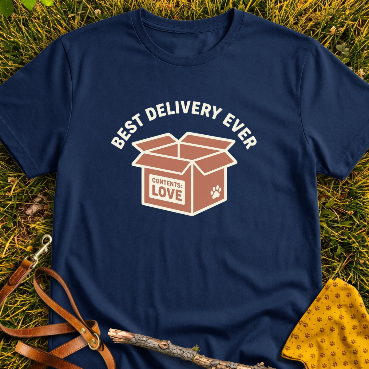 Best Delivery T-shirt T-shirt in Navy - Furever Mode rescue dog tee