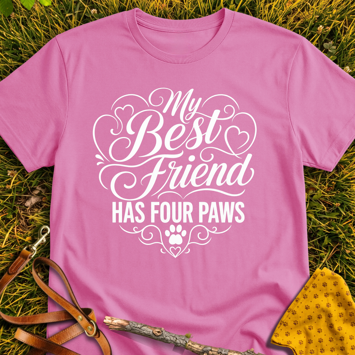 Best Friend T-shirt T-shirt in Azalea - Furever Mode rescue dog tee