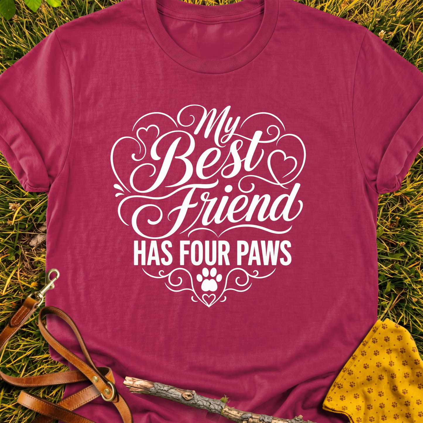 Best Friend T-shirt T-shirt in Cardinal Red - Furever Mode rescue dog tee