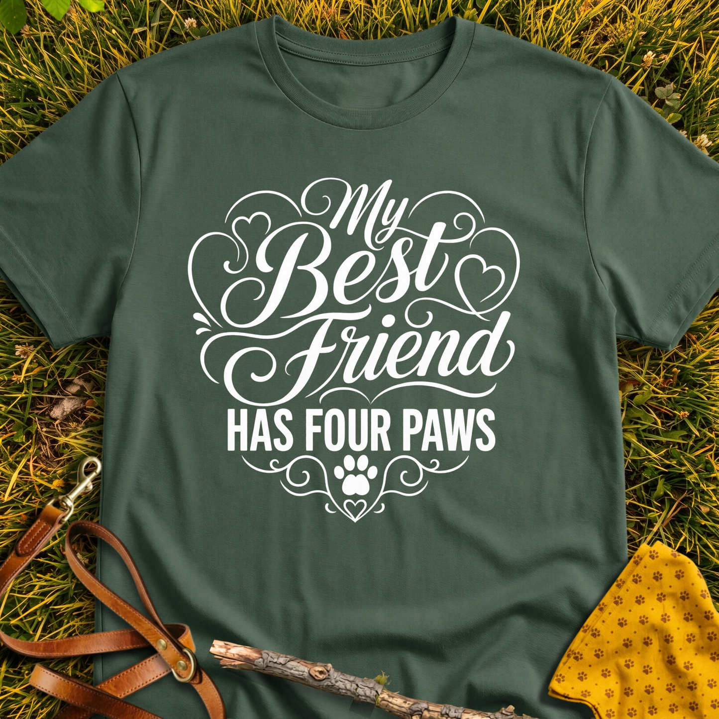 Best Friend T-shirt T-shirt in Military Green - Furever Mode rescue dog tee
