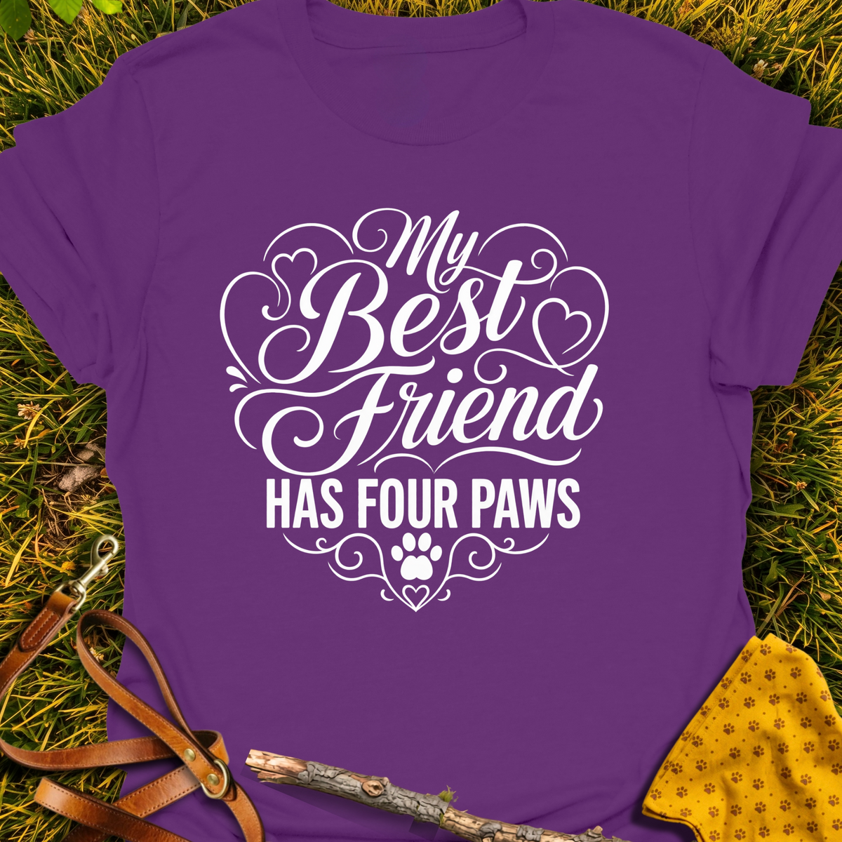 Best Friend T-shirt T-shirt in Purple - Furever Mode rescue dog tee