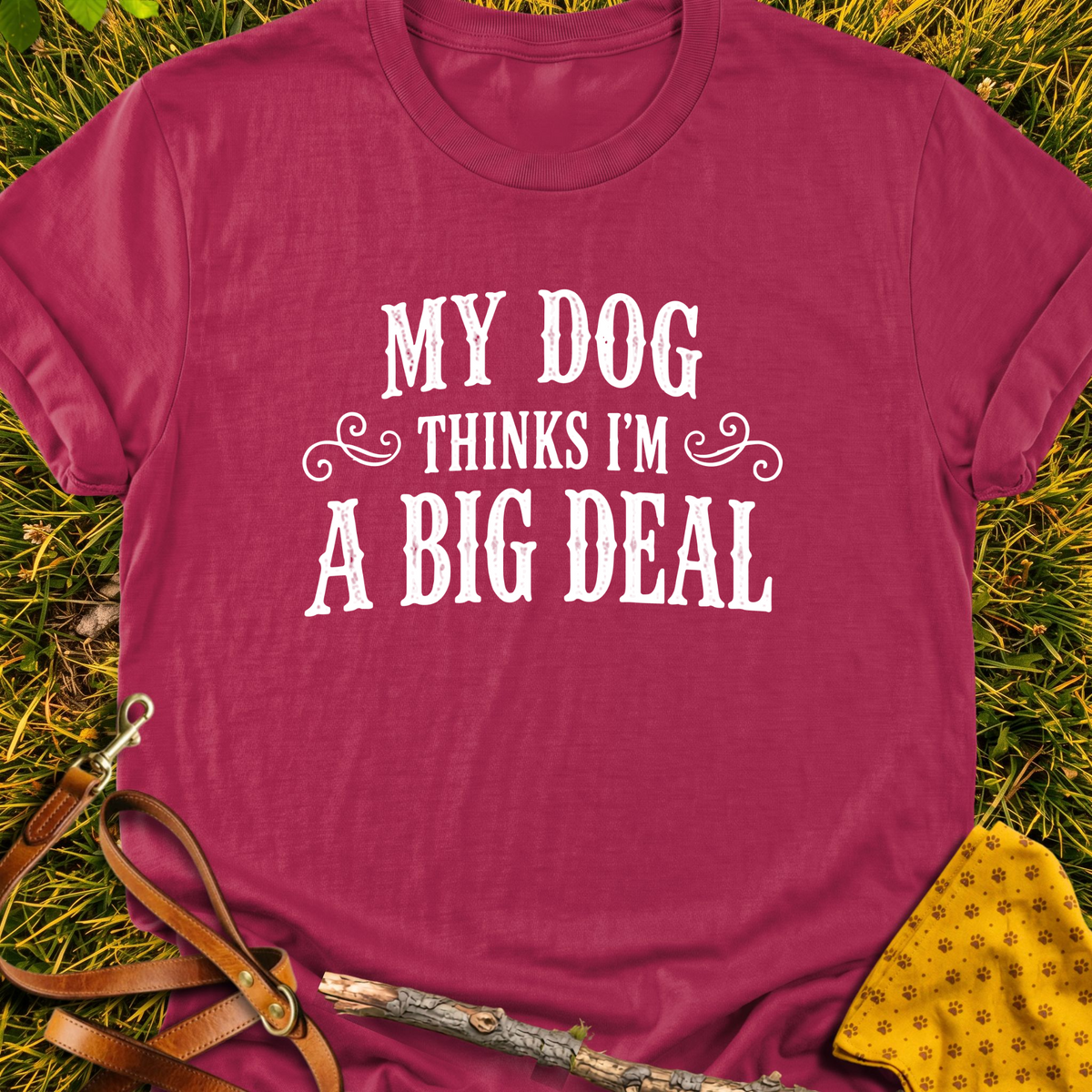 Big Deal T-shirt T-shirt in Cardinal Red - Furever Mode rescue dog tee