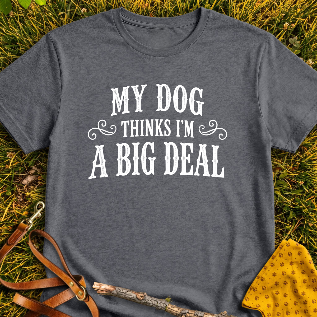 Big Deal T-shirt T-shirt in Dark Heather - Furever Mode rescue dog tee