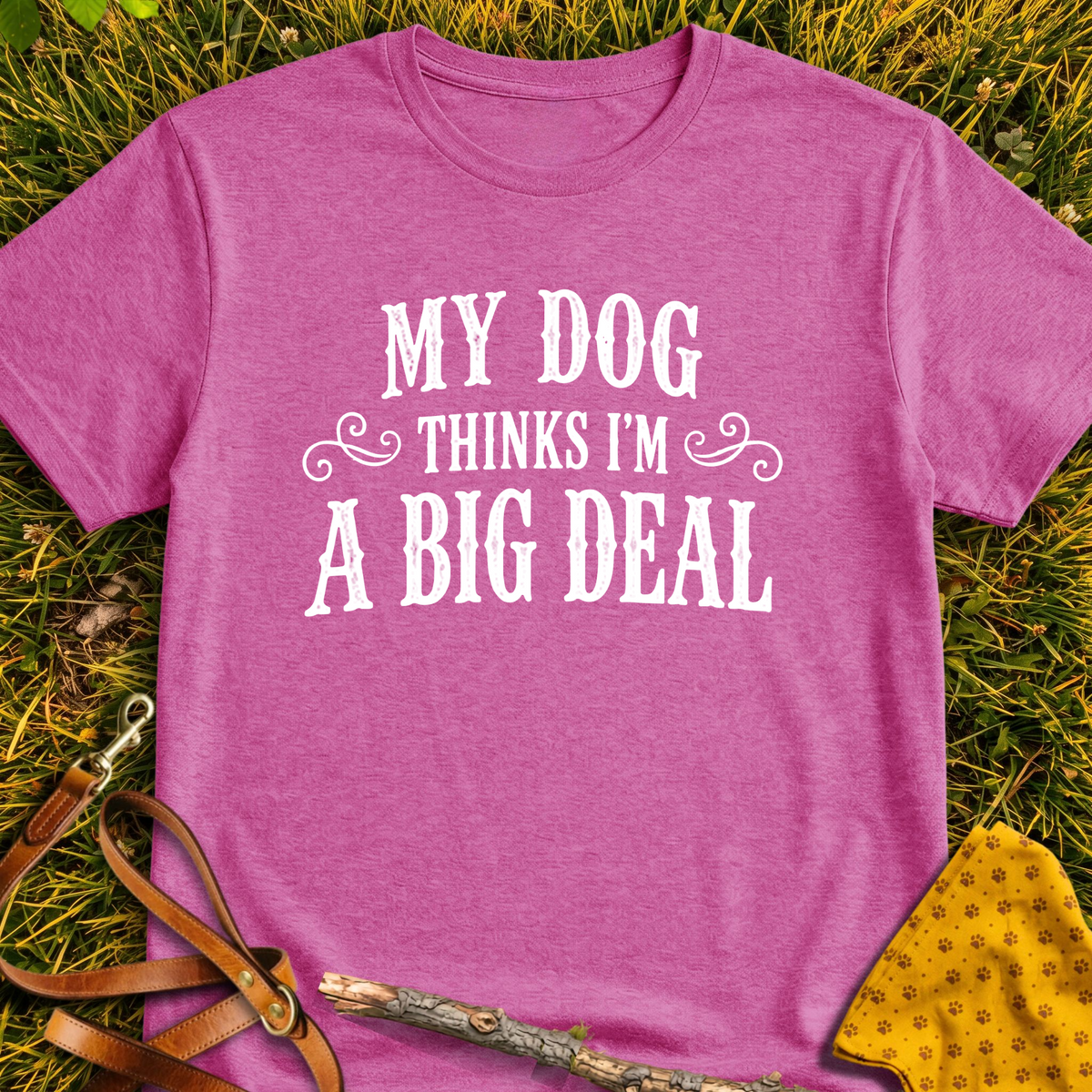 Big Deal T-shirt T-shirt in Heather Berry - Furever Mode rescue dog tee