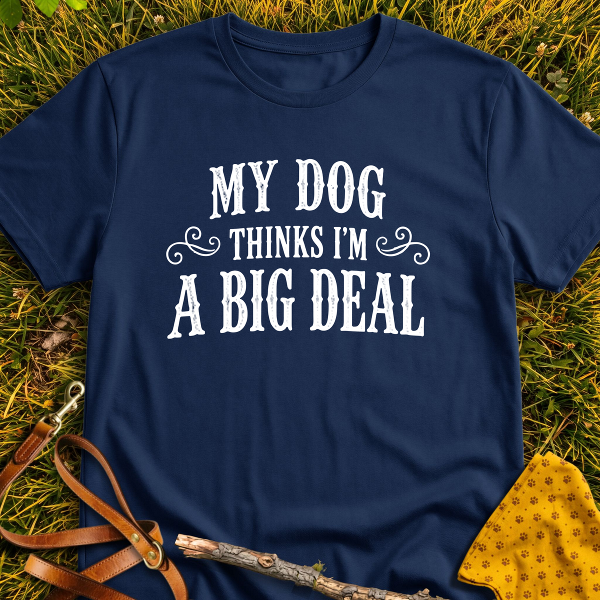 Big Deal T-shirt T-shirt in Navy - Furever Mode rescue dog tee