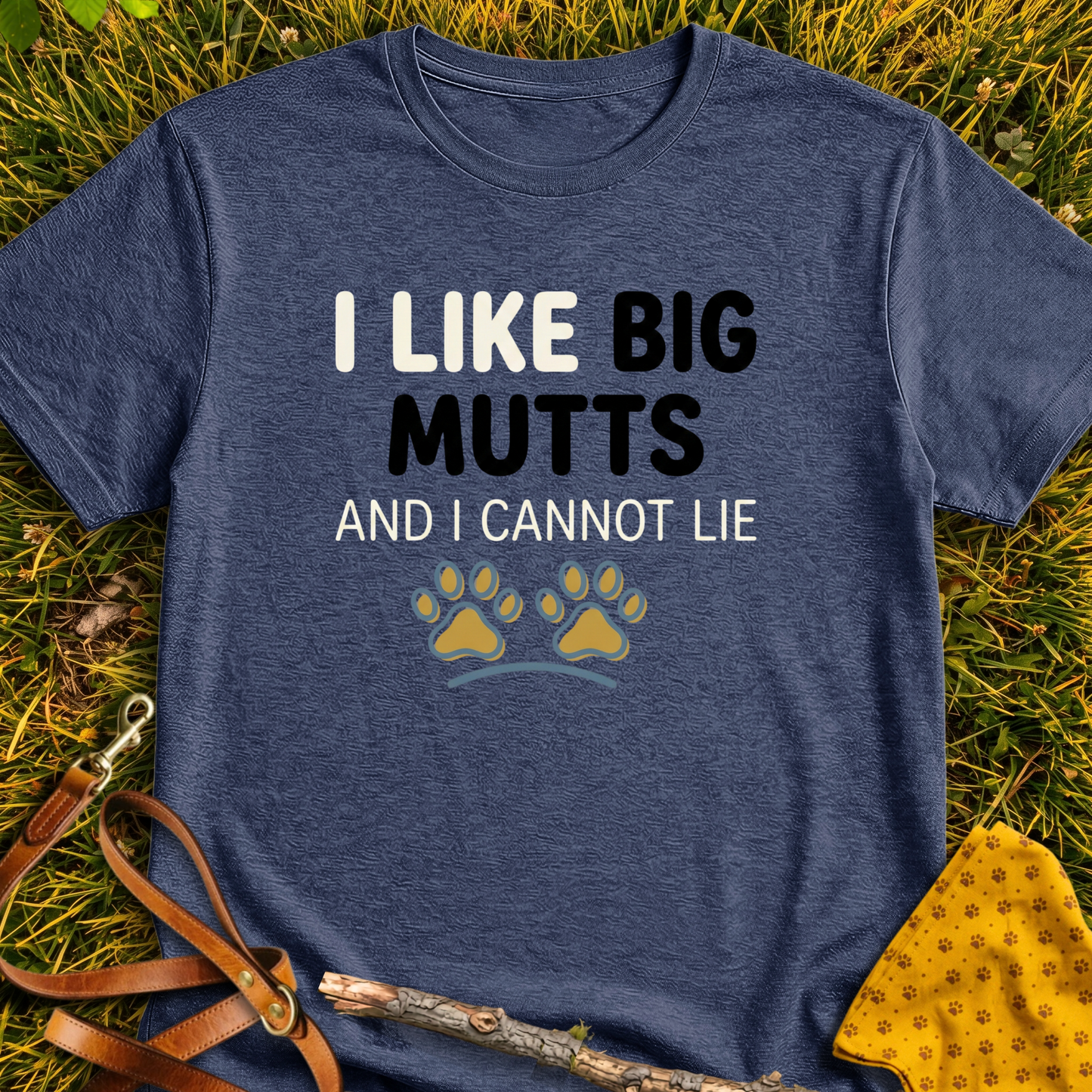 Big Mutts T-shirt T-shirt in Heather Navy - Furever Mode rescue dog tee