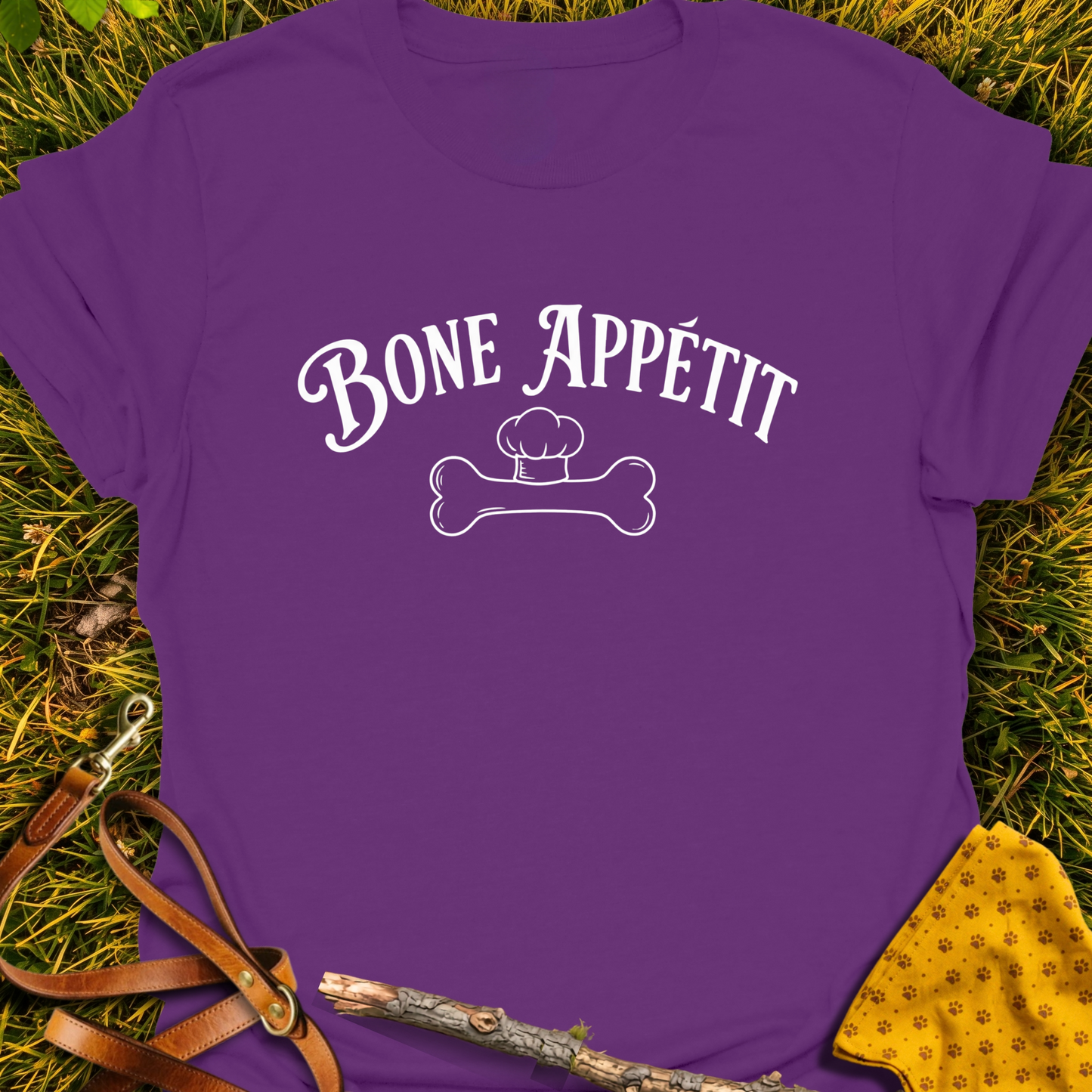 Bone Appetit T-shirt T-shirt in Purple - Furever Mode rescue dog tee