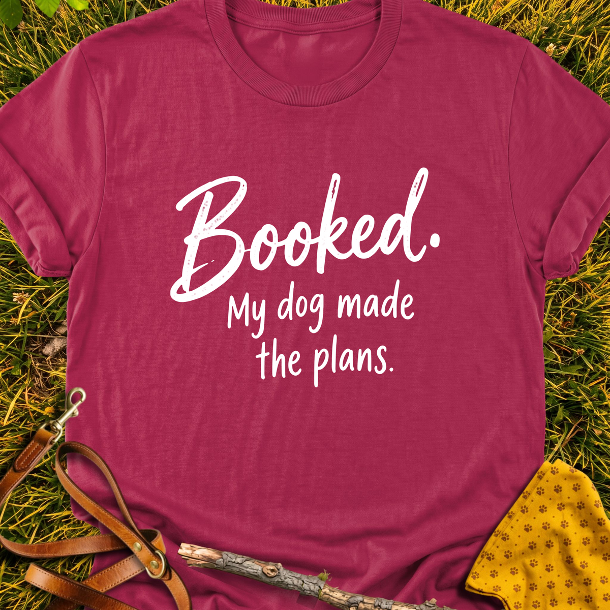 Booked T-shirt T-shirt in Cardinal Red - Furever Mode rescue dog tee