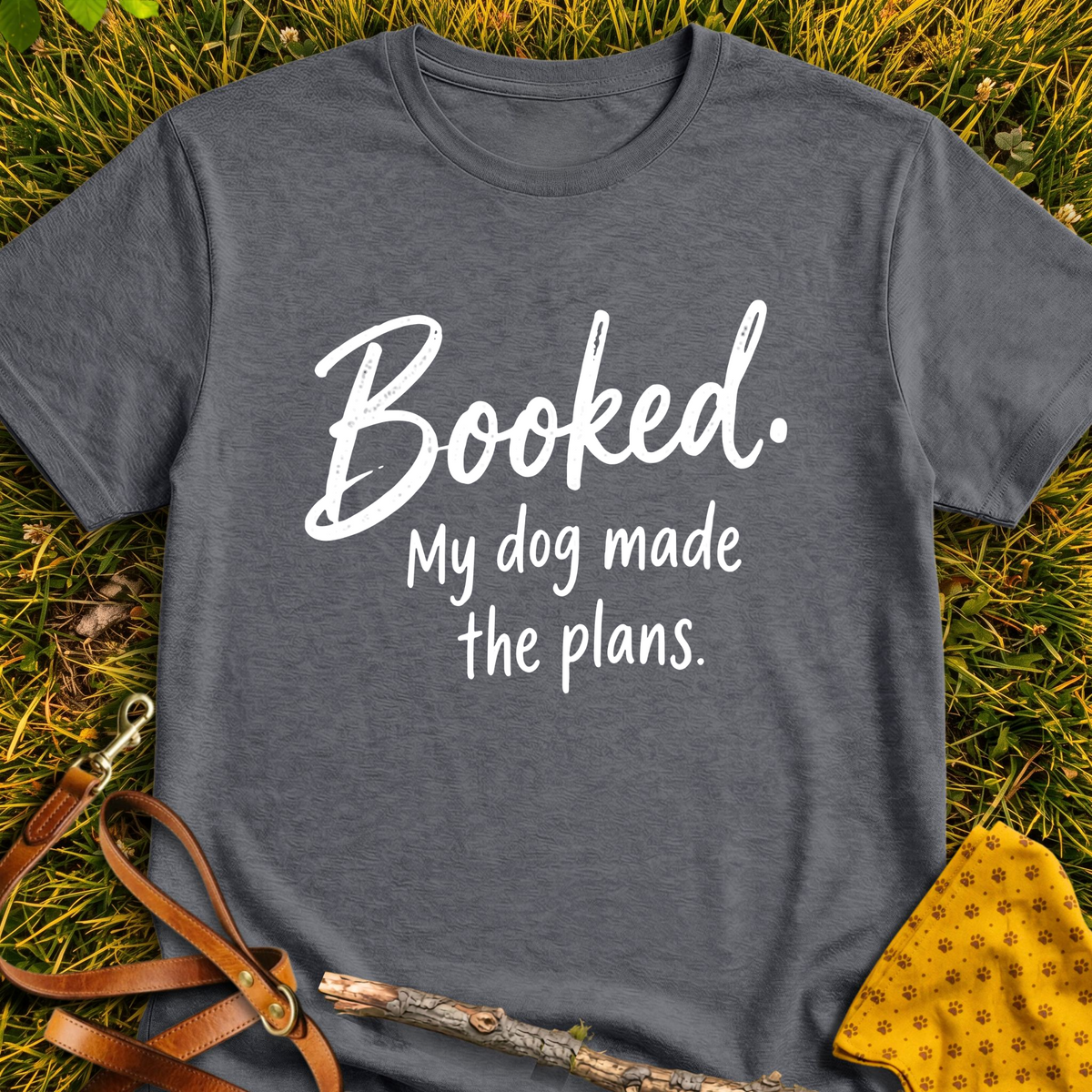 Booked T-shirt T-shirt in Dark Heather - Furever Mode rescue dog tee