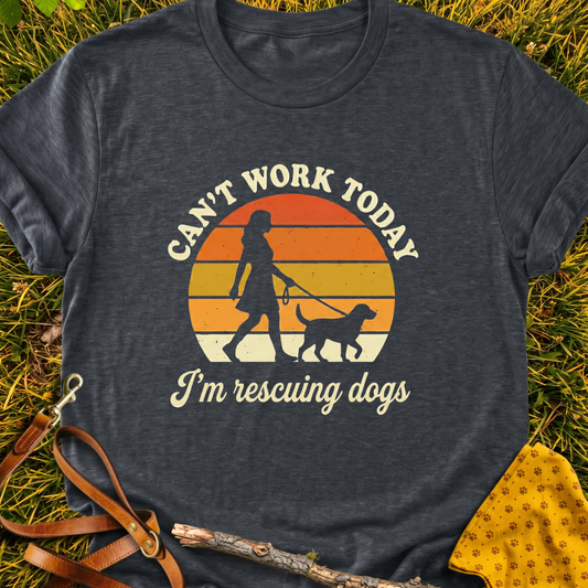 Can't Work T-shirt T-shirt in Dark Heather Grey - Furever Mode rescue dog tee