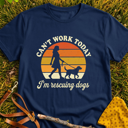 Can't Work T-shirt T-shirt in Navy - Furever Mode rescue dog tee