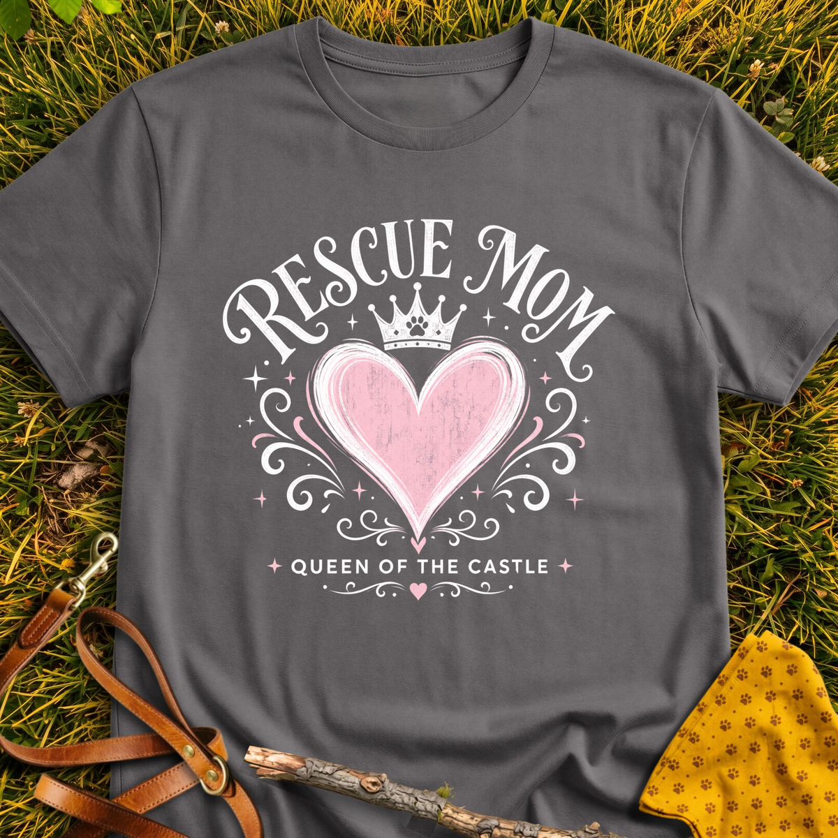 Castle Queen T-shirt T-shirt in Charcoal - Furever Mode rescue dog tee