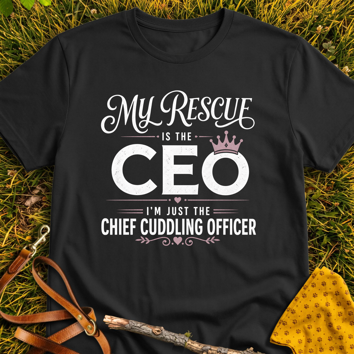Chief Cuddle Officer T-shirt T-shirt in Black - Furever Mode rescue dog tee