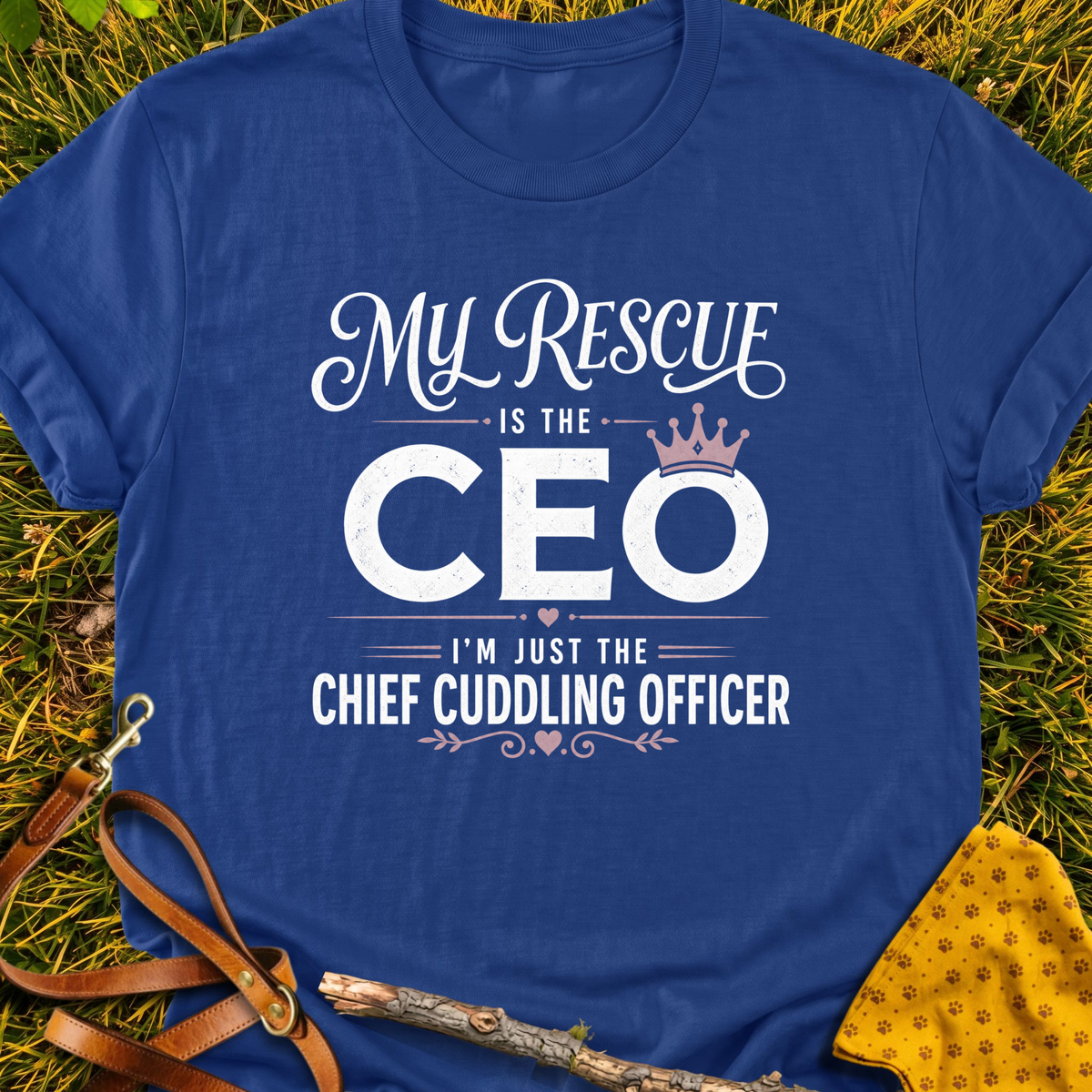 Chief Cuddle Officer T-shirt T-shirt in Metro Blue - Furever Mode rescue dog tee