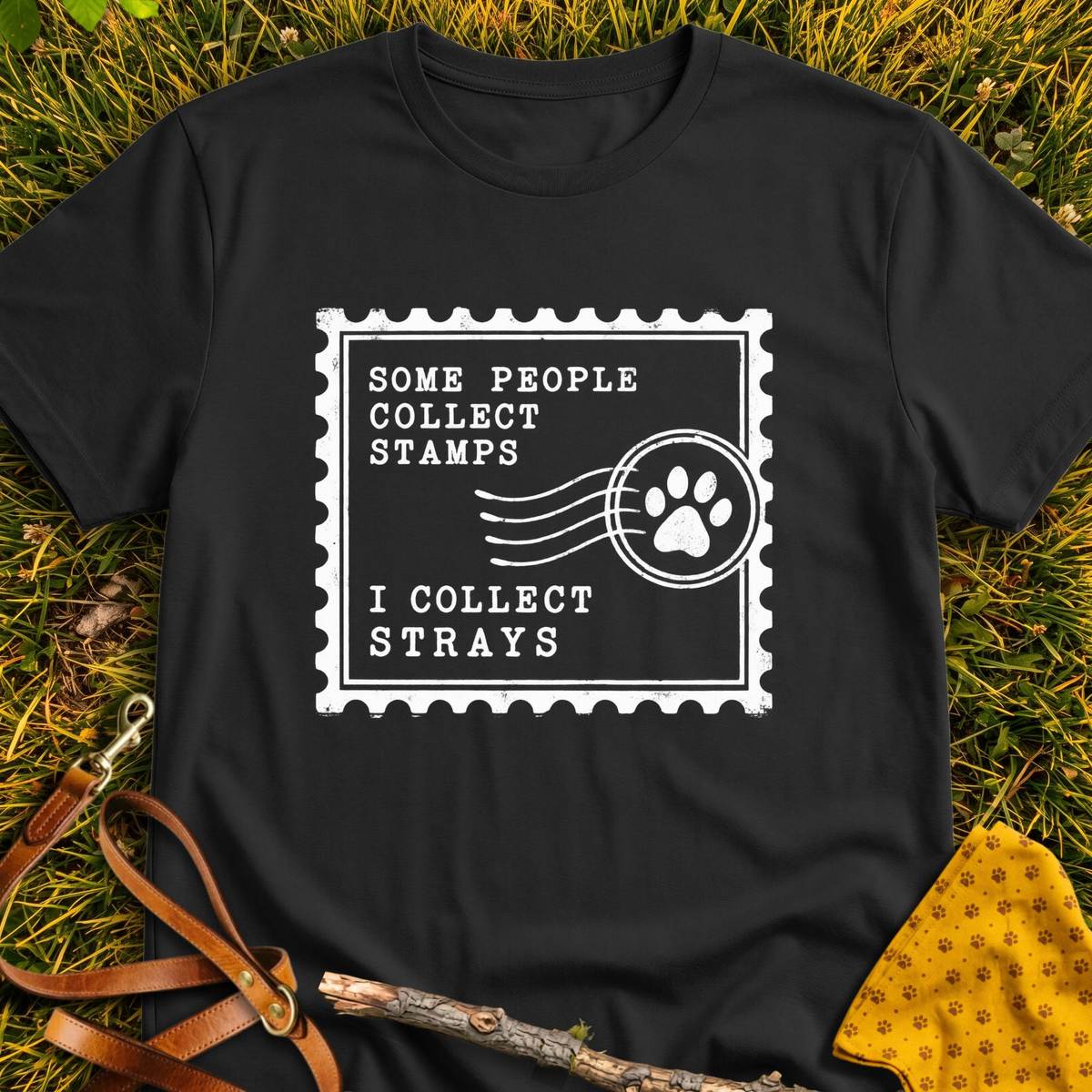 Collecting Strays T-shirt T-shirt in Black - Furever Mode rescue dog tee