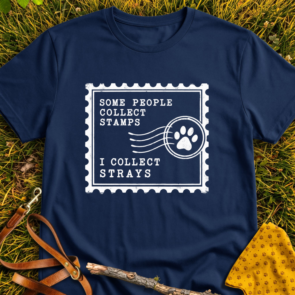 Collecting Strays T-shirt T-shirt in Navy - Furever Mode rescue dog tee