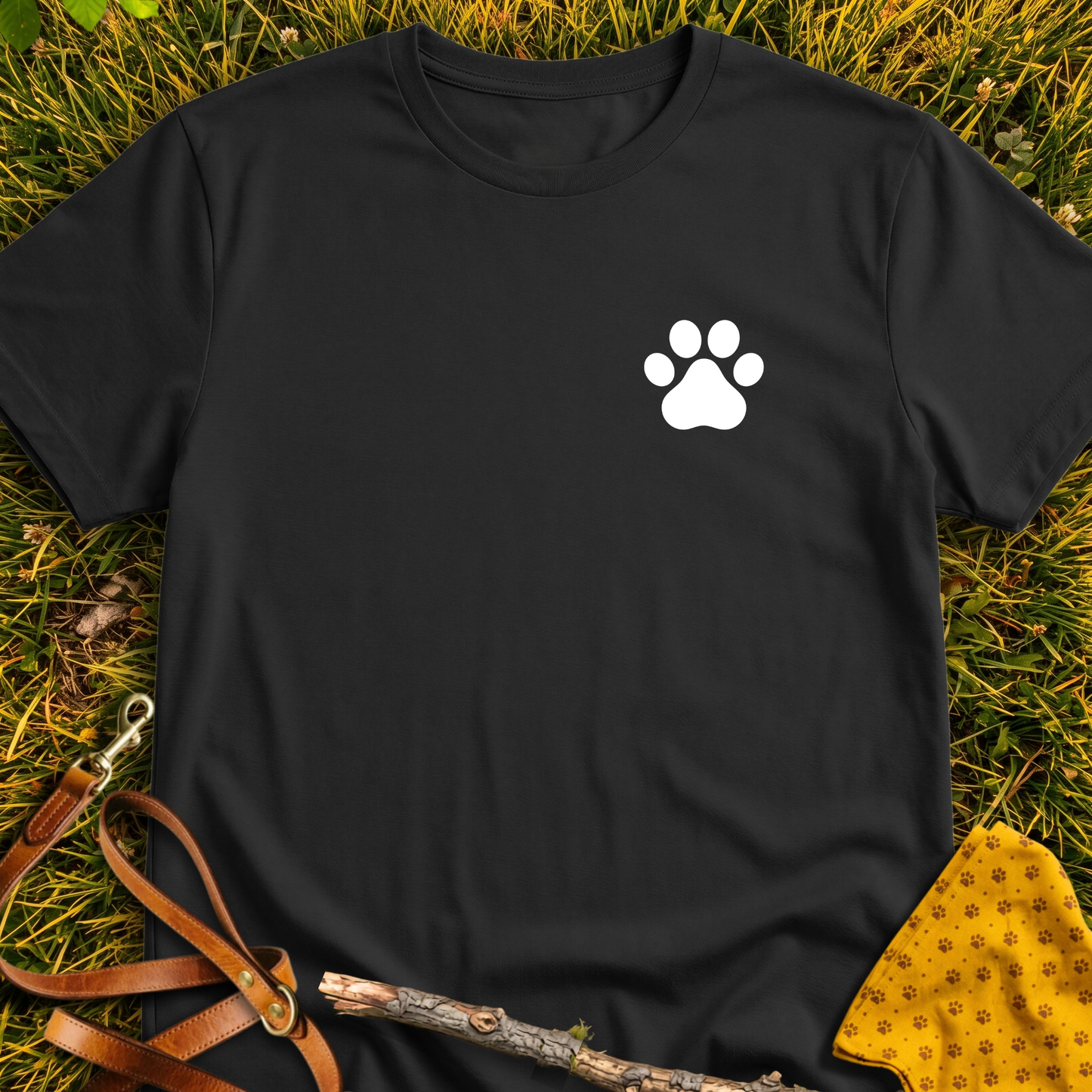 Corner Paw T-shirt T-shirt in Black - Furever Mode rescue dog tee