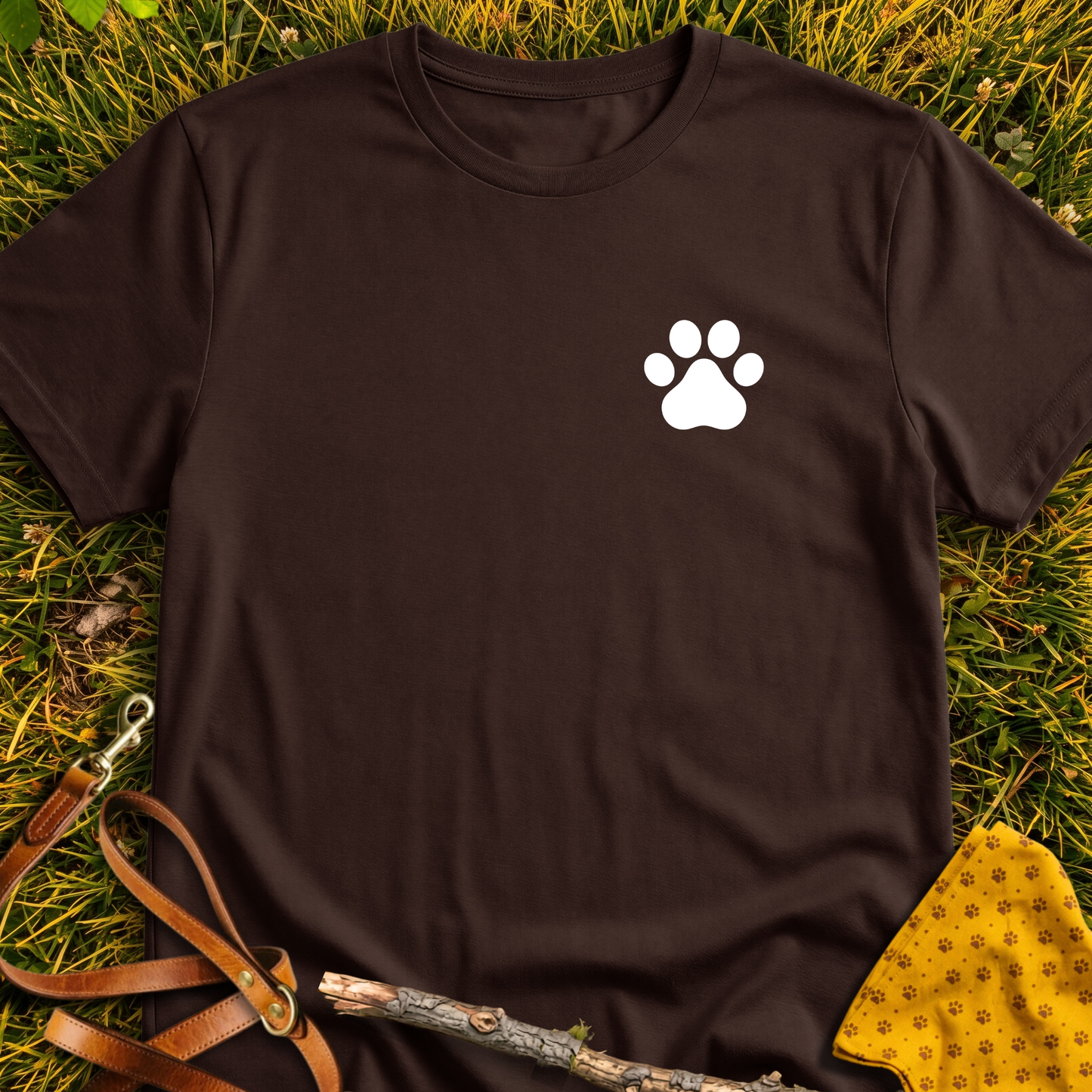 Corner Paw T-shirt T-shirt in Dark Chocolate - Furever Mode rescue dog tee