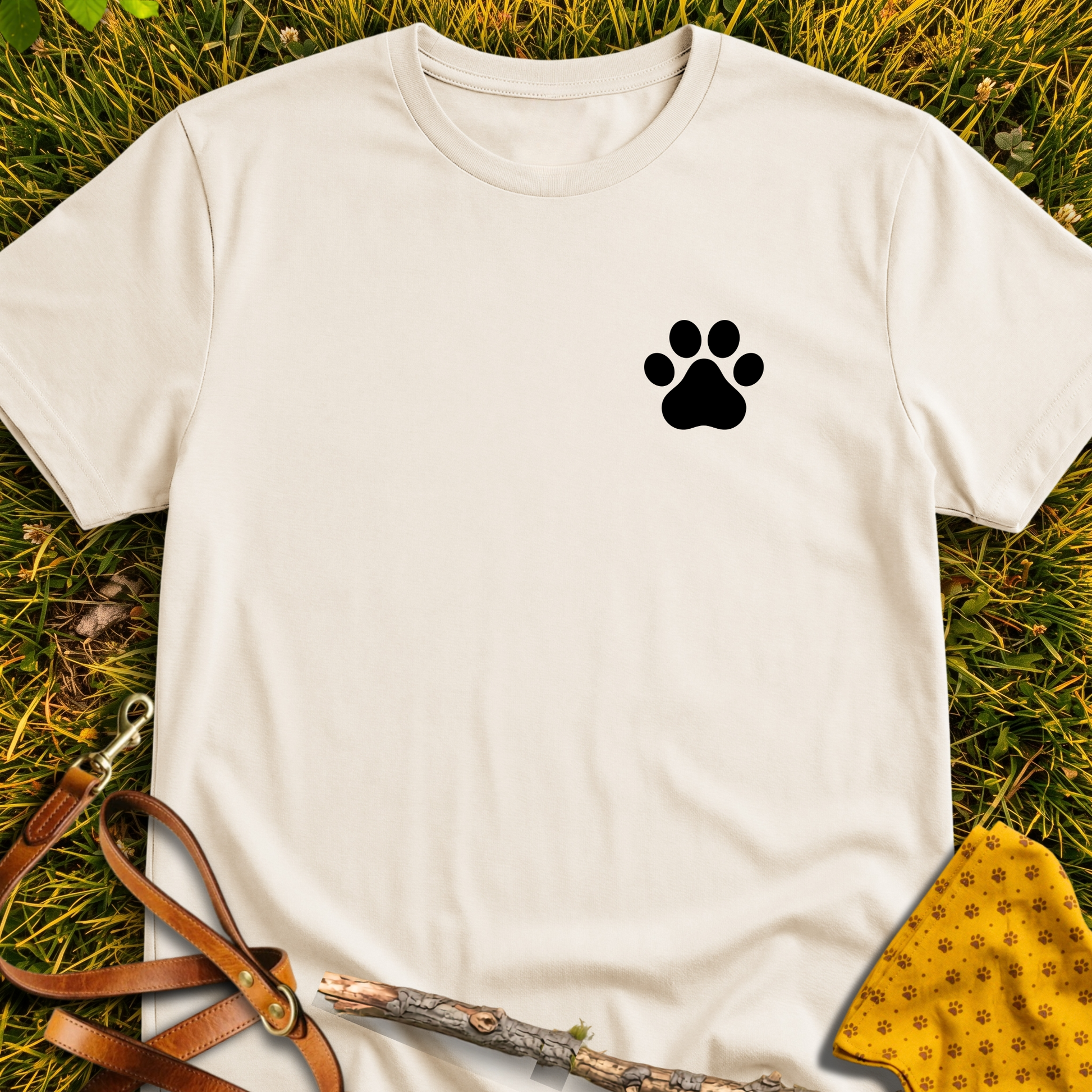 Corner Paw T-shirt T-shirt in Natural - Furever Mode rescue dog tee
