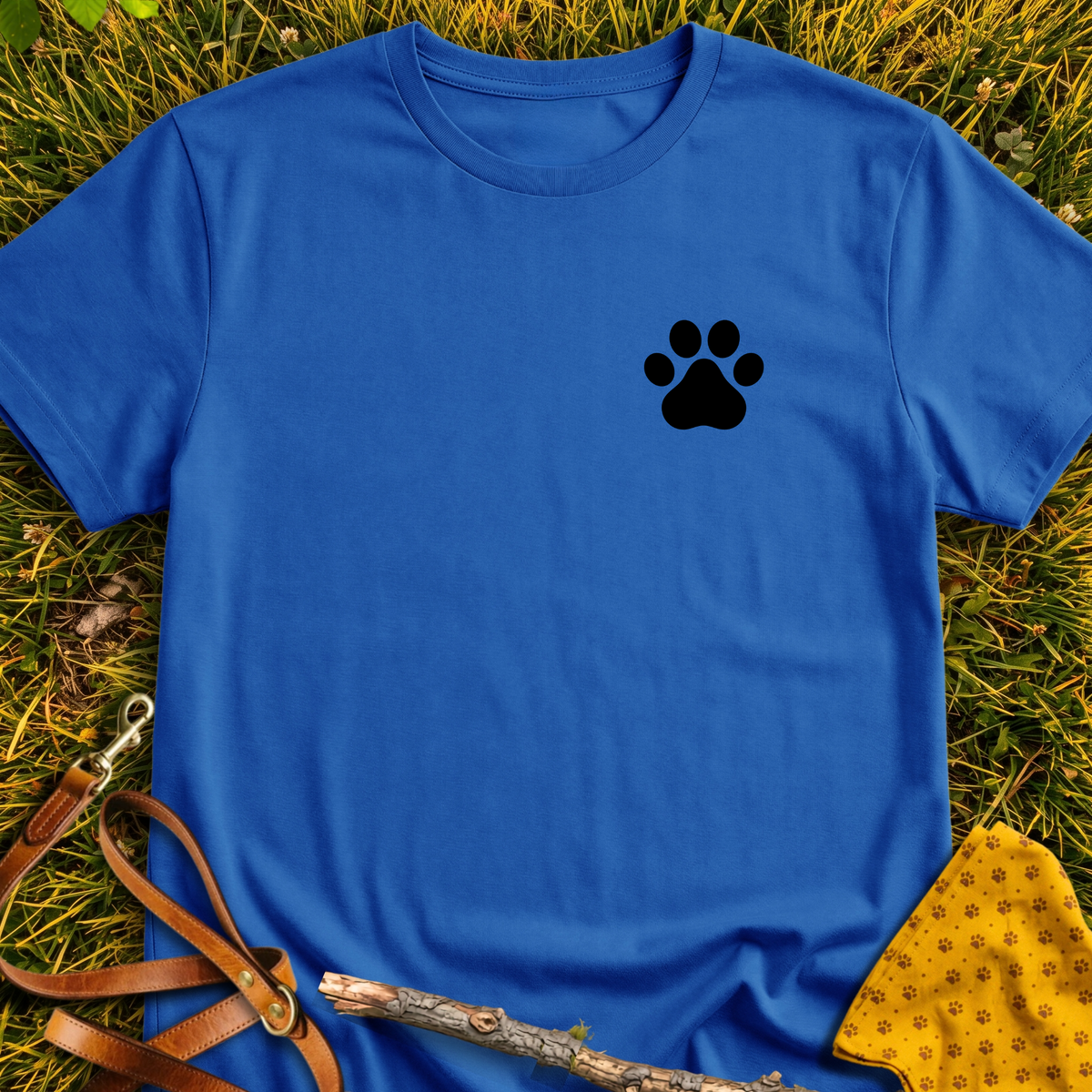 Corner Paw T-shirt T-shirt in Royal - Furever Mode rescue dog tee