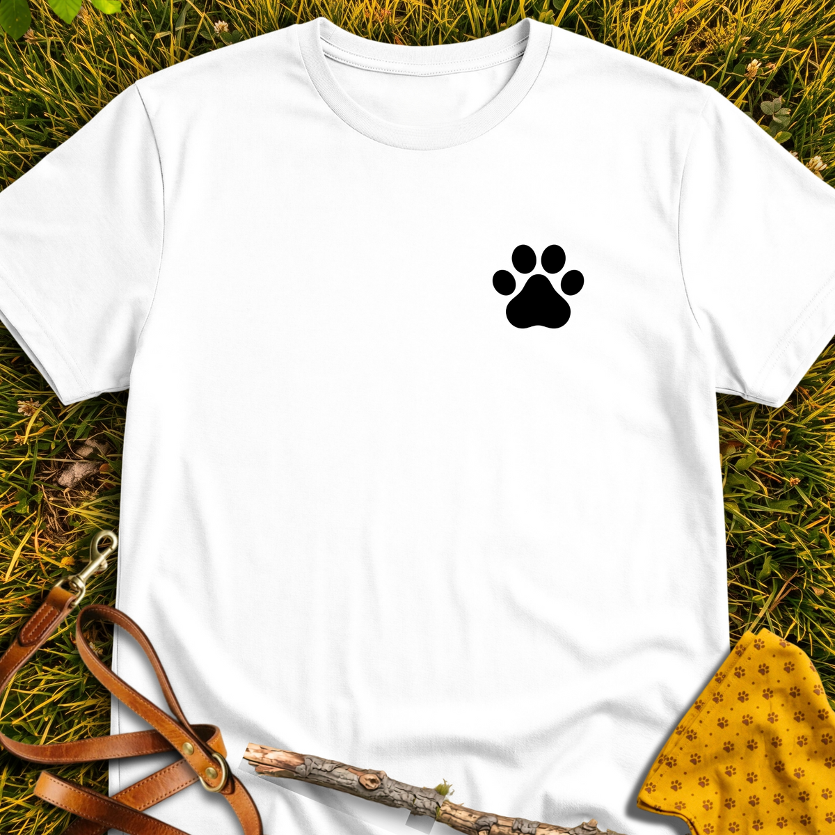 Corner Paw T-shirt T-shirt in White - Furever Mode rescue dog tee
