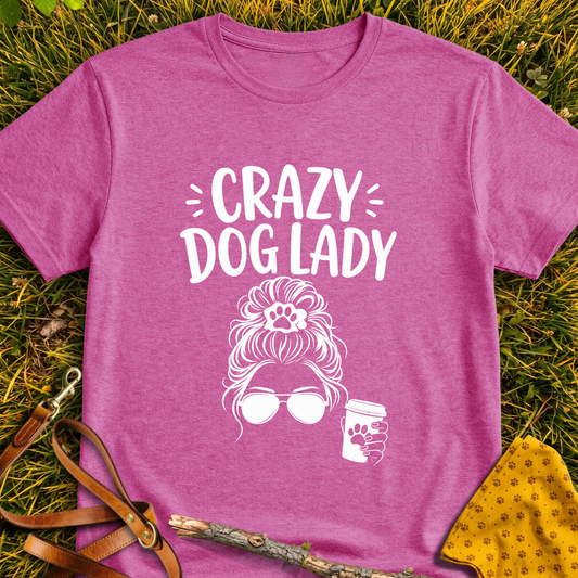 Crazy Dog Lady T-shirt T-shirt in Heather Berry - Furever Mode rescue dog tee